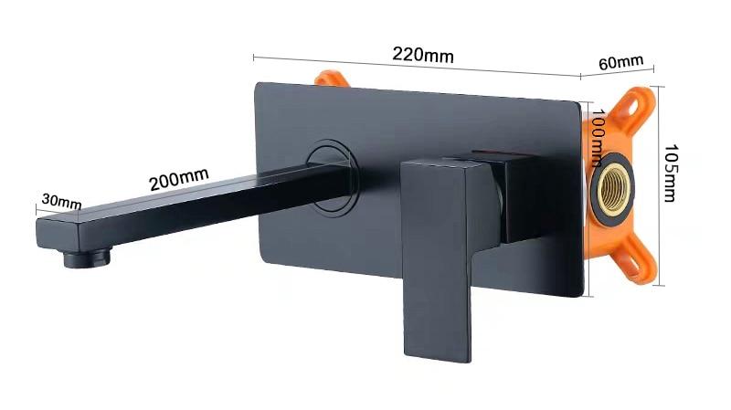 Odell - Luxuriöse Matte Schwarze Wandarmatur für Badezimmer