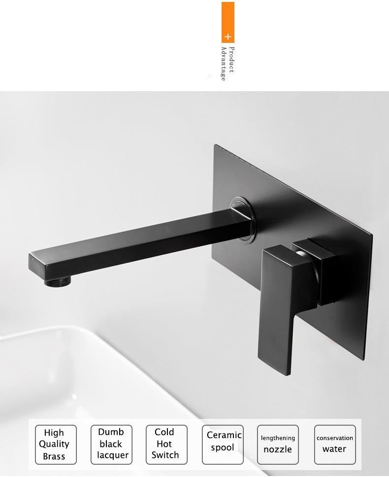 Odell - Luxuriöse Matte Schwarze Wandarmatur für Badezimmer
