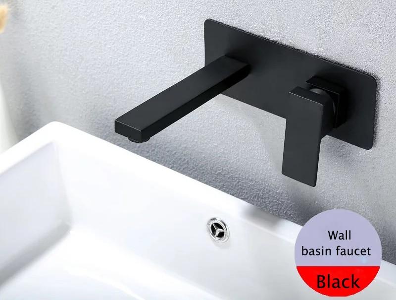 Odell - Luxuriöse Matte Schwarze Wandarmatur für Badezimmer