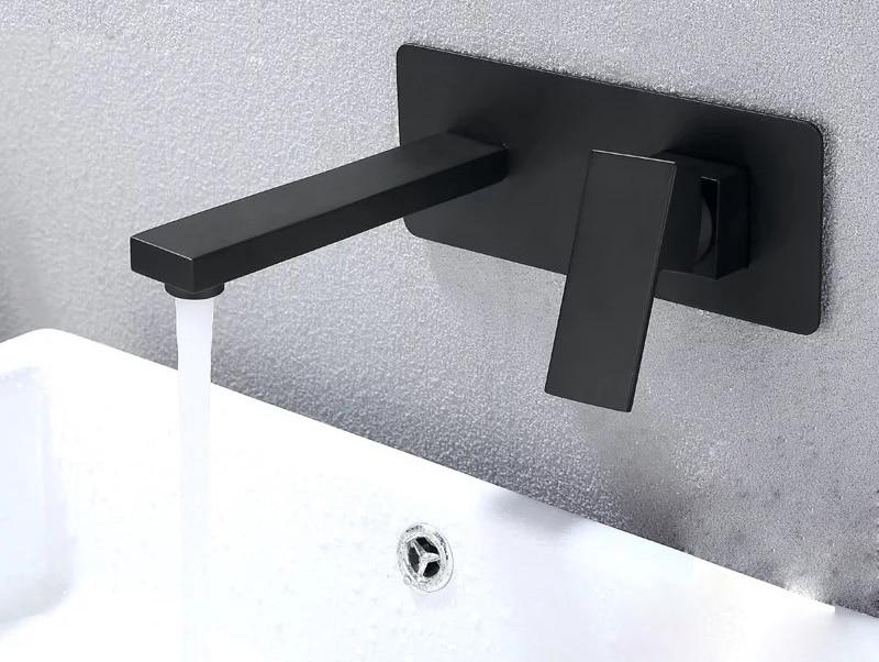 Odell - Luxuriöse Matte Schwarze Wandarmatur für Badezimmer
