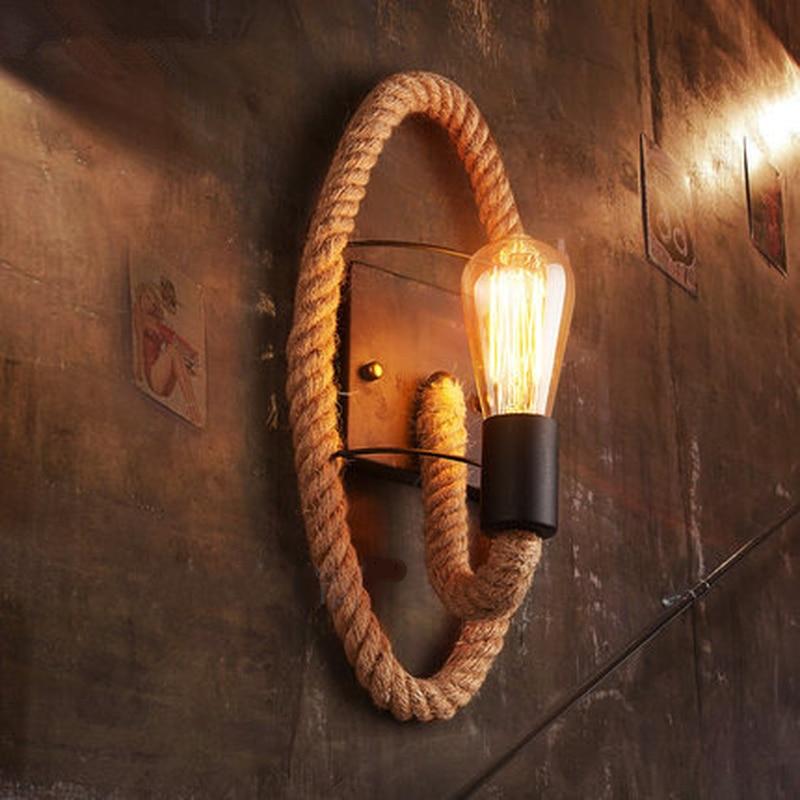 Clove - Runde Seilwickel-Wandlampe